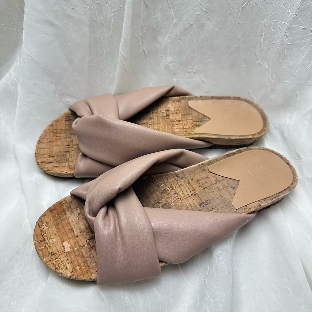 Flaterred Lou Vegan Nude Sandals Knot twist front size 38